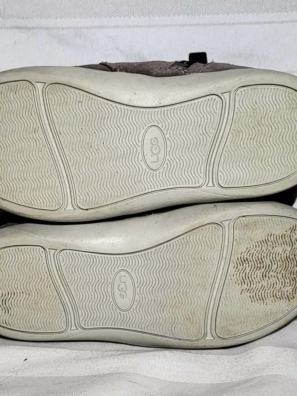UGG Kids' Grey Suede Casual Shoes with Navy Accents